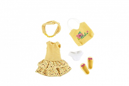 Одежда и обувь для куклы Джой Kruselings 23 см. - Летний желтый наряд 